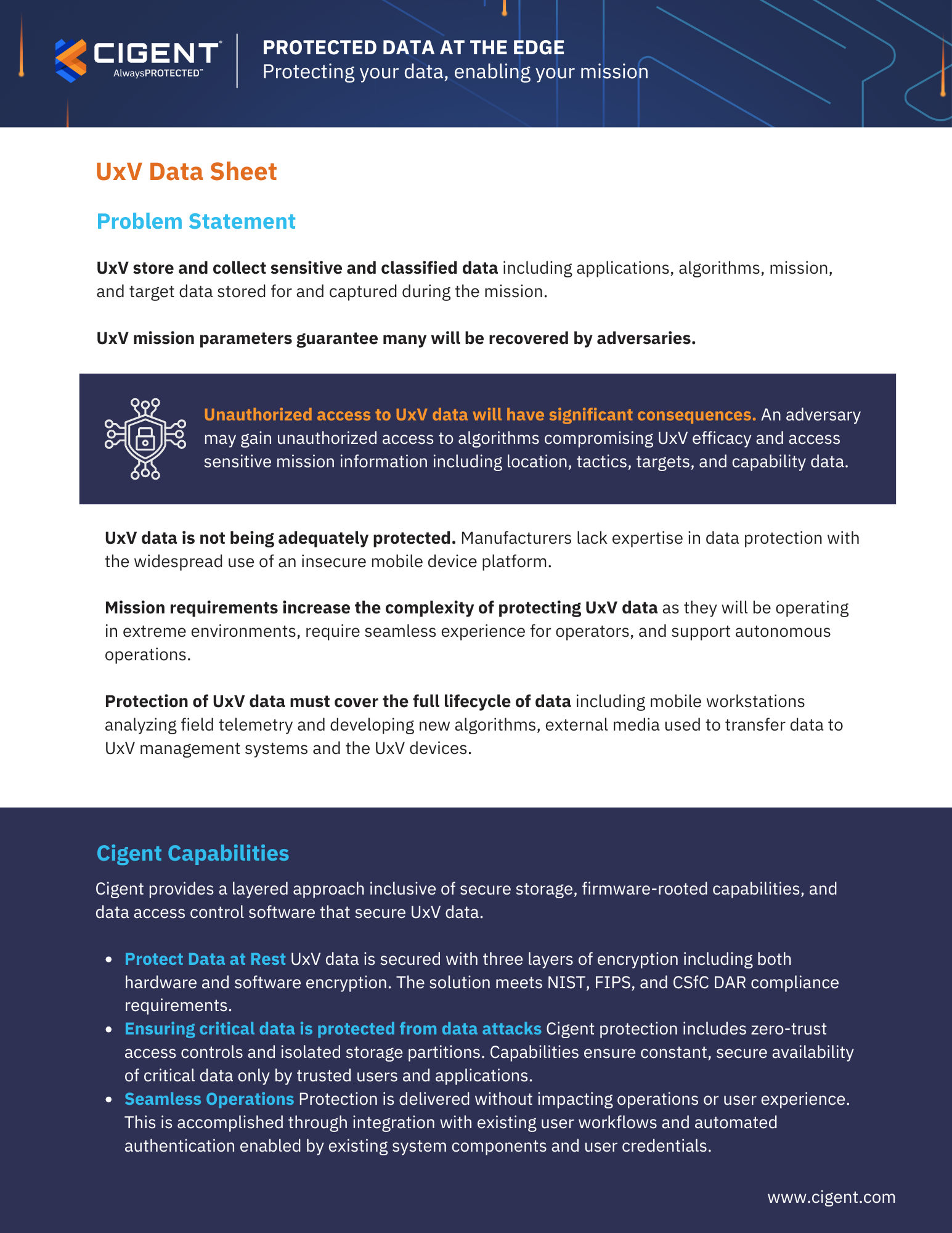 Cigent - UxV Data Sheet_V2